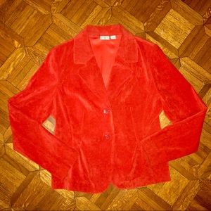 Cato STUNNING Pumpkin Orange Microsuede Blazer 12